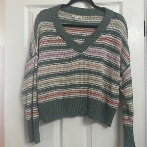 American Eagle cropped knit sweater green size M